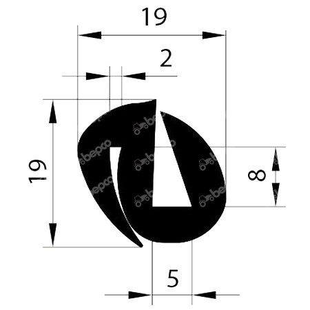 Dichtungsprofil S-förmig pro Meter