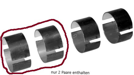 Pleullager-2 Stück(statt 4) 0.010'' - 0.25 MM - 4 ZYL.