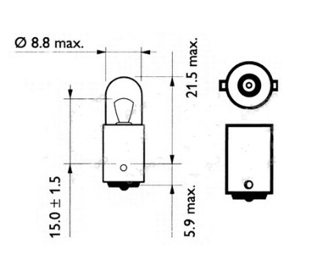Glühlampe 12V, 4W, BA9s