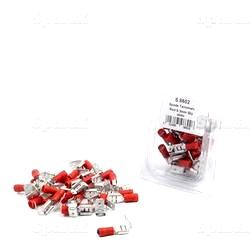 Kabel-Flachstecker 6,3mm rot (25Stück)